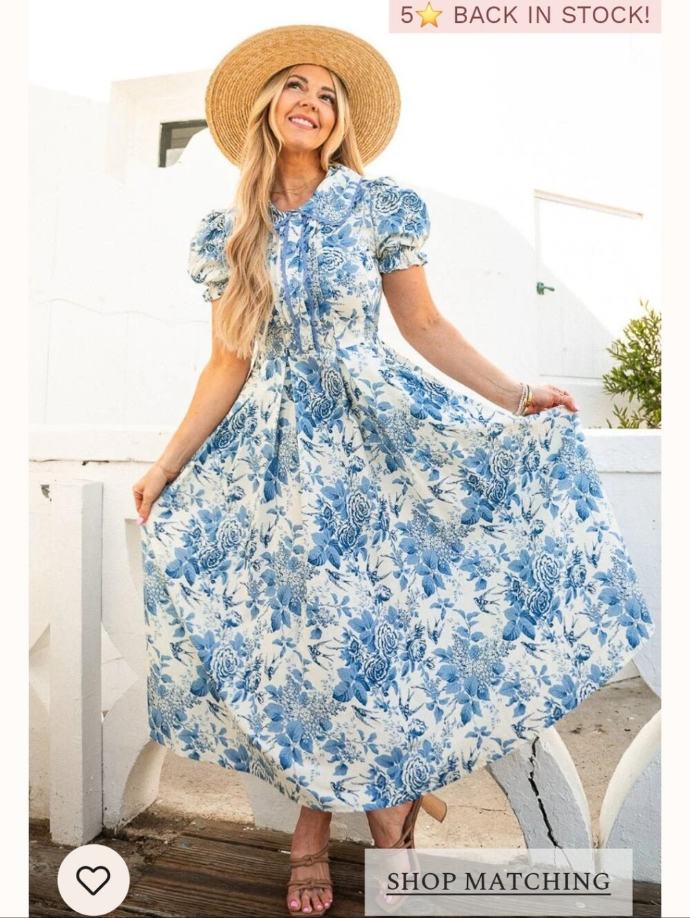 Ivy City Co Sophia Dress in Blue Floral Sz 2